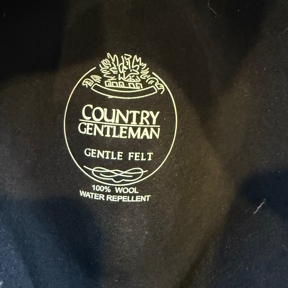 Country Gentleman Mens‎ Black 100% Wool Gentle Felt Fedora Hat Water Repellent M - Picture 3 of 5